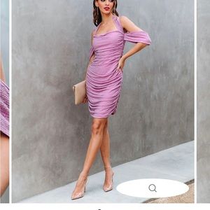 Sexy Roxy Metallic Halter Dress
